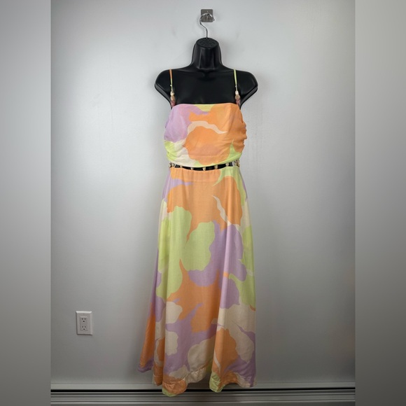 AMUR Dresses & Skirts - AMUR Women Georgie Beaded Waist Midi Dress Size 8